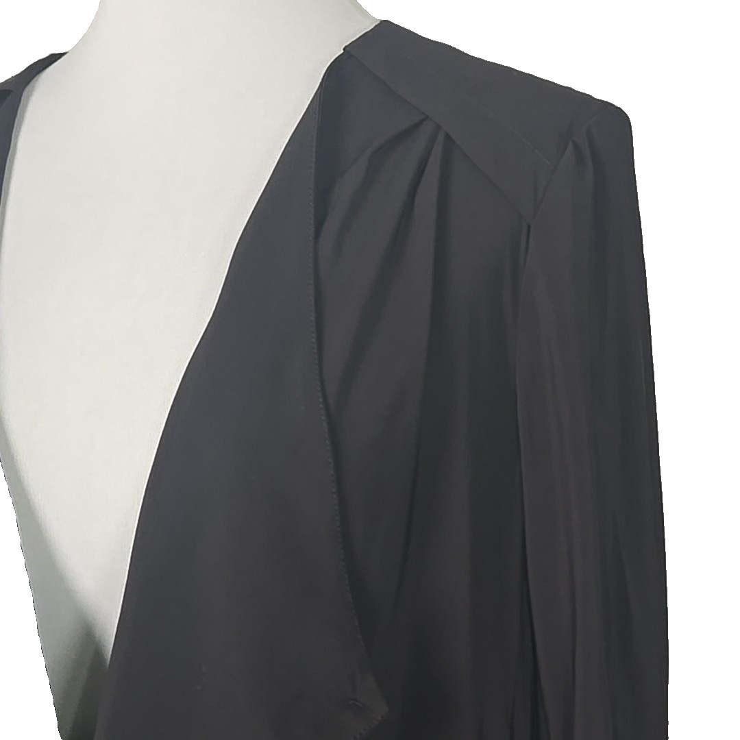 BCBGeneration Black Button Front Matte Satin Crop… - image 2