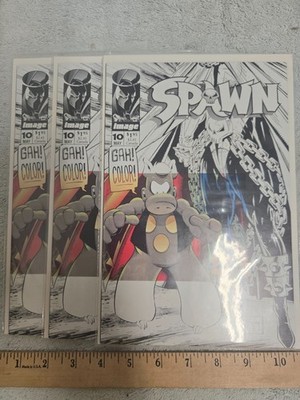 lot of 3, comic book, image, spawn, #10 May 1992 sleeved boarded