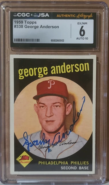 1959 Topps #338 Sparky Anderson RC HOF Signed CGC 6 JSA Auto Grade 10 Pop 5 🔝