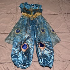 Disney Aladdin Princess Jasmine Deluxe Halloween Teal Costume Girls SMALL 5-6