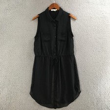 BCBGeneration Dress Womens M Shirt Sleeveless Drawstring Pockets Casual Black