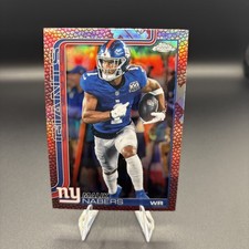 2025 Topps Chrome - Malik Nabers Football Leather Refractor #225 New York Giants