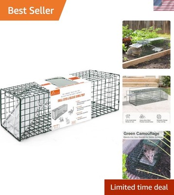 Humane Heavy-Duty Live Animal Trap - 24'' One-Door for Rabbits, Kittens, and More