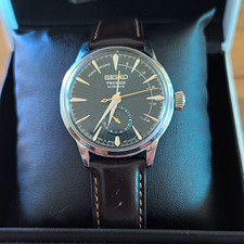 Seiko Presage Automatic Power Reserve Green Dial Steel Leather Strap Boxed