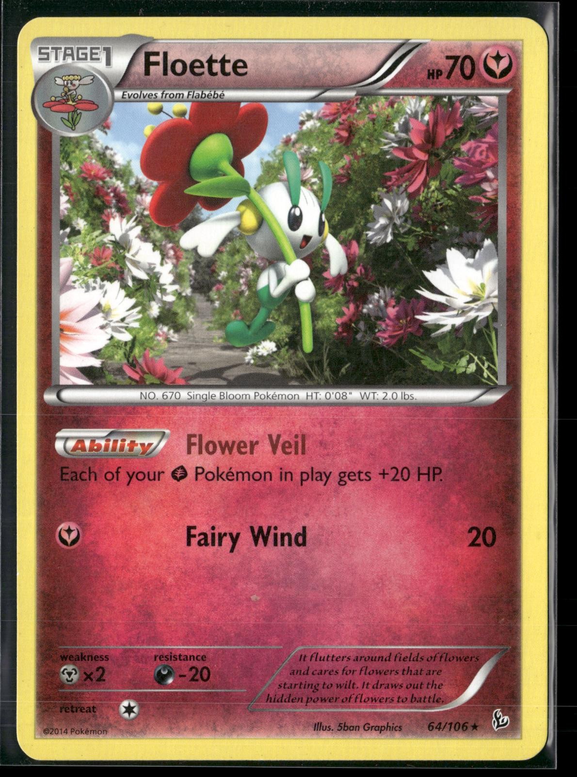 Floette 64/106 Rare Flashfire Pokemon Lightly Played