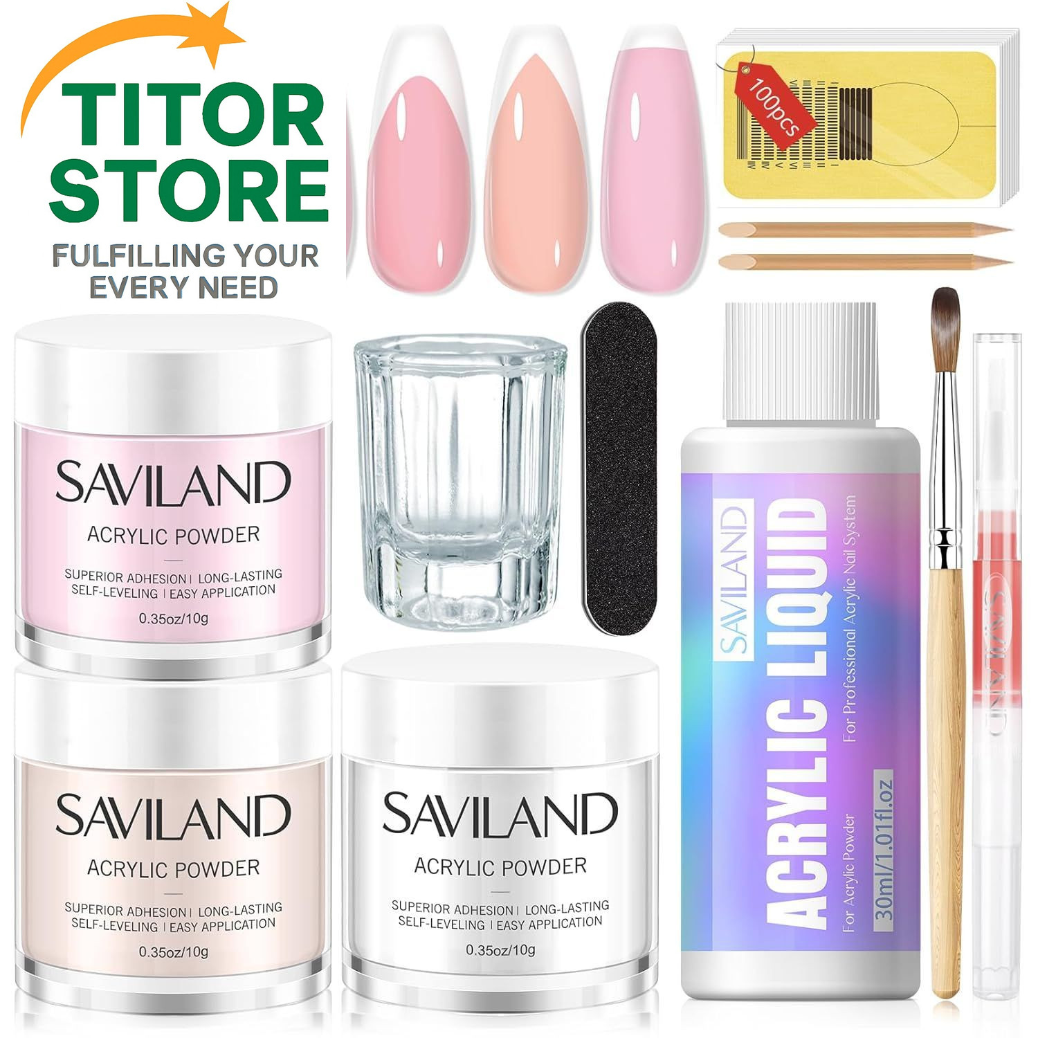 Essentials Acrylic Nail Kit for Beginners: Clear Nudes Pink 