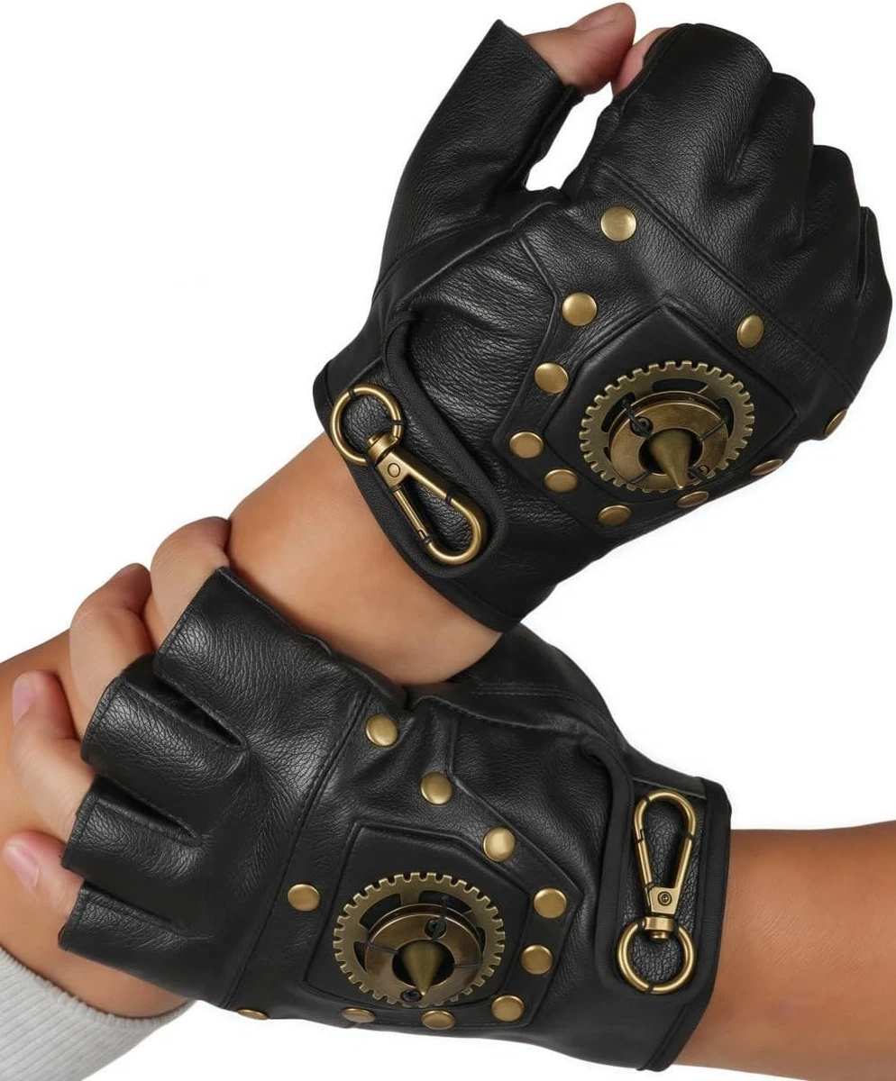 Black Leather Studded Gloves for sale | eBay