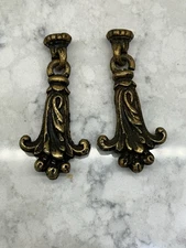 Antique Light Finial Lamp Hanging Art Deco Brass Pair Large Vintage Glass Shade