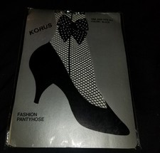 Vintage Fishnet Pantyhose With Polka Dot Bow