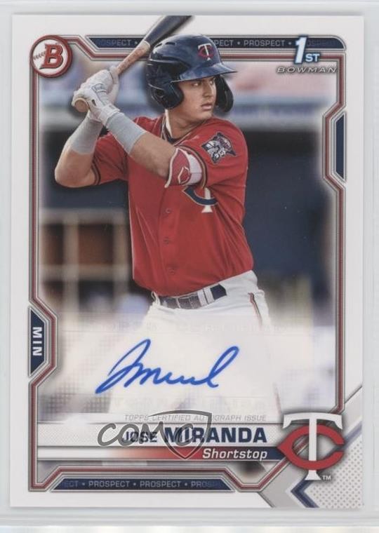 2021 Bowman Paper Prospect Auto Jose Miranda #PAPR-JM Auto 01v6