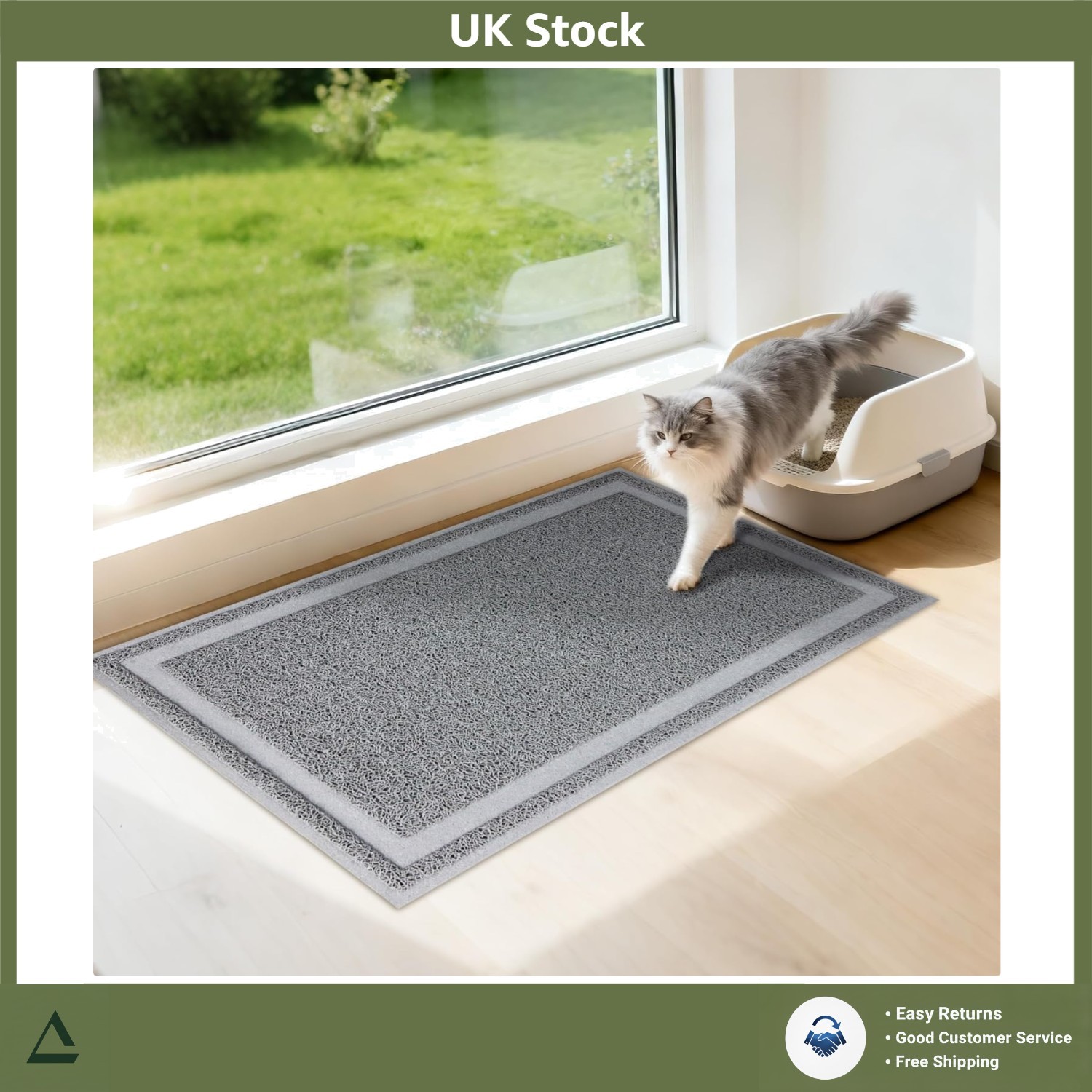 Large Non Slip Cat Litter Trapping Mat Soft Mesh Scatter Mat 90x60cm
