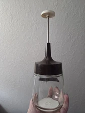 Vintage Glass Gemco Nut Chopper  Hand Press Mechanism Brown