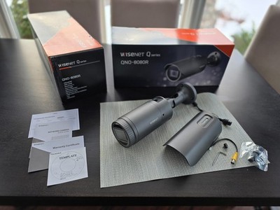 Hanwha Wisenet 4-Camera Outdoor IP Bullet Bundle   QNO-8080R   5MP   New