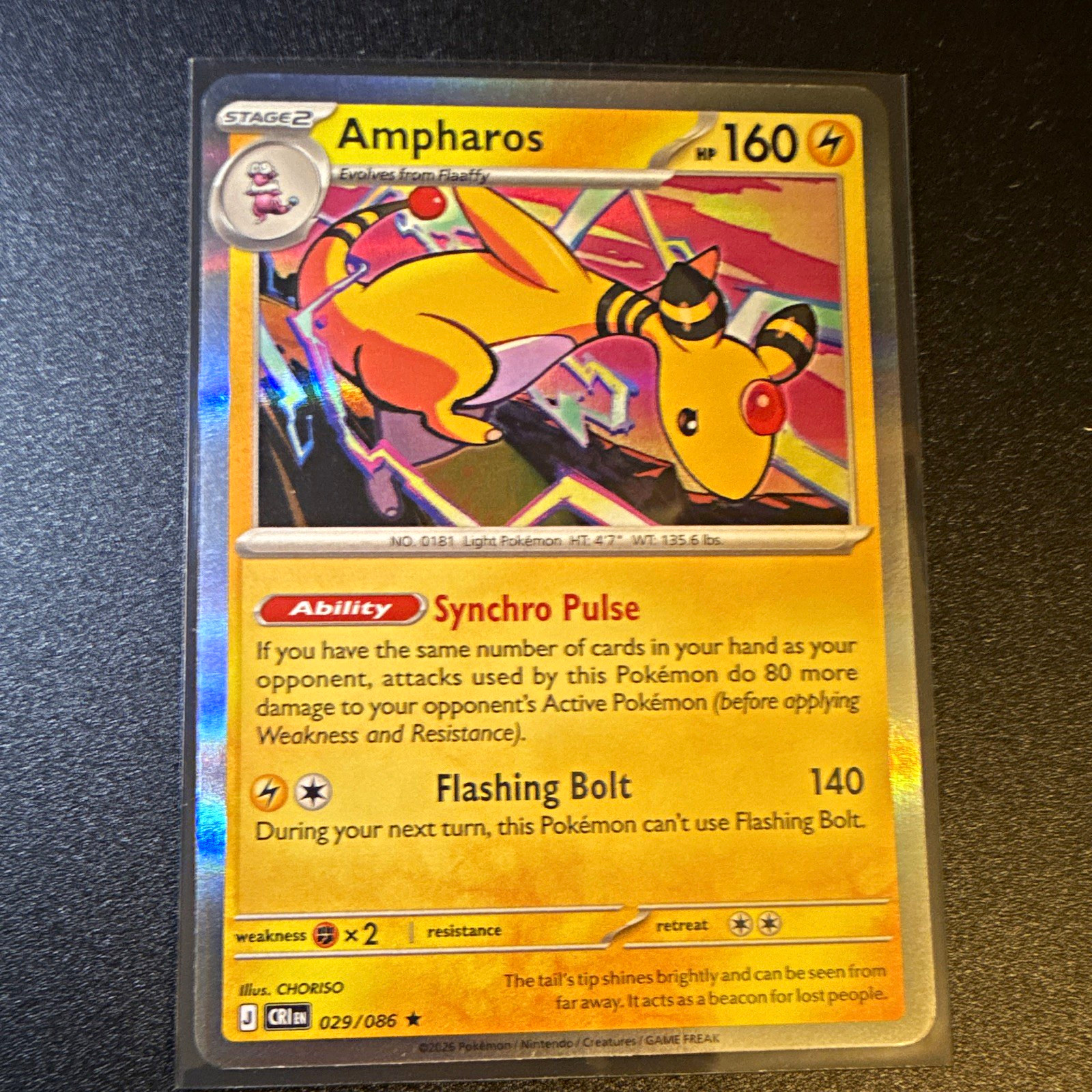 Ampharos 29/86 Chaos Rising Pokemon Card NM