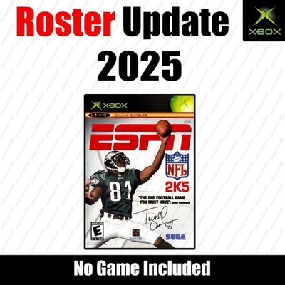 ESPN NFL 2K5 - 2025 Roster Update Franchise Unlocked Original Xbox USB Cable