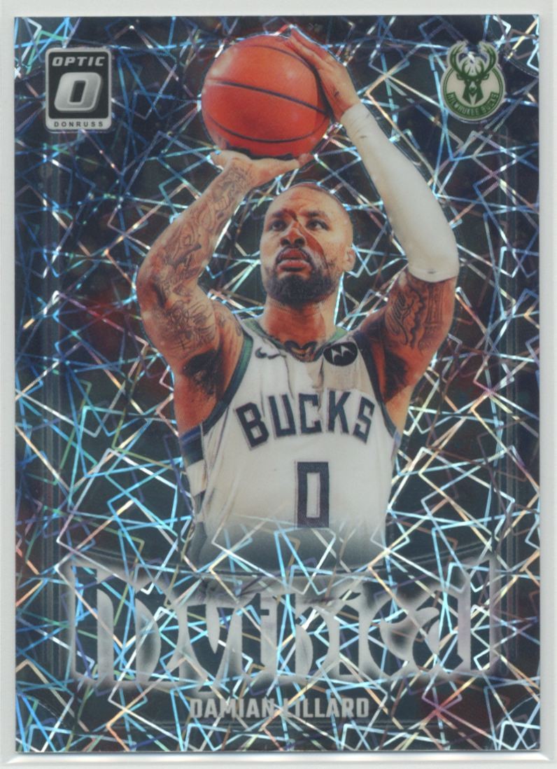 Damian Lillard 2024-25 Donruss Optic Mythical SSP Case Hit #20 Milwaukee Bucks