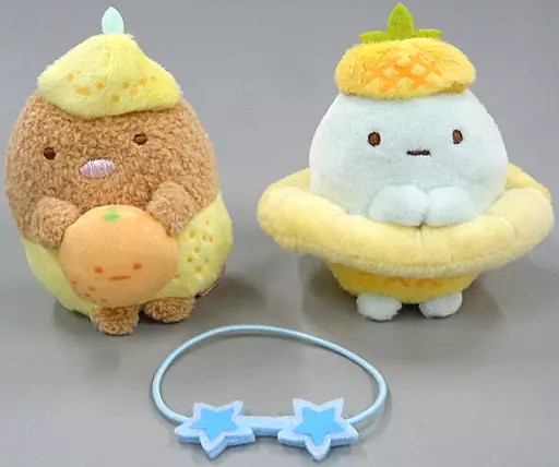 Juego de Peluche Tonkatsu y Tapioca Pluma Fruta Vacaciones Sumikko Gurashi 6c...