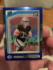 2024 Panini Donruss - Rated Rookie Brock Bowers #394 Optic Blue Scope Prizm (RC)