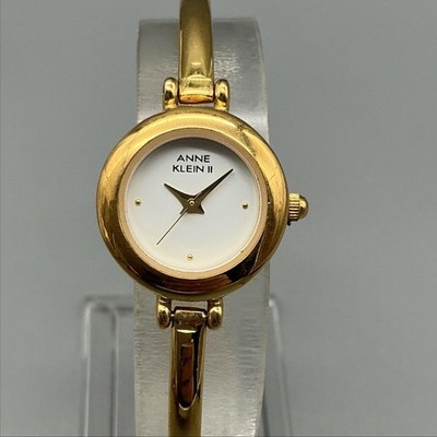 Vintage Anne Klein II Womens Watch 20mm Gold Tone Bangle New Battery 6.5''