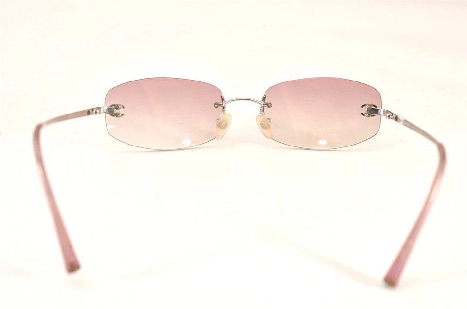 Authentic CHANEL Sunglasses CC Logos CoCo Mark Titanium 4002 Pink Clear 0589N - Image 3 of 4