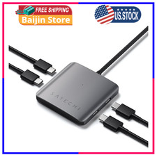 Satechi USB-C Hub: 4-in-1 with 100W Pass-Through 10Gbps USB 3.2 Space Gray