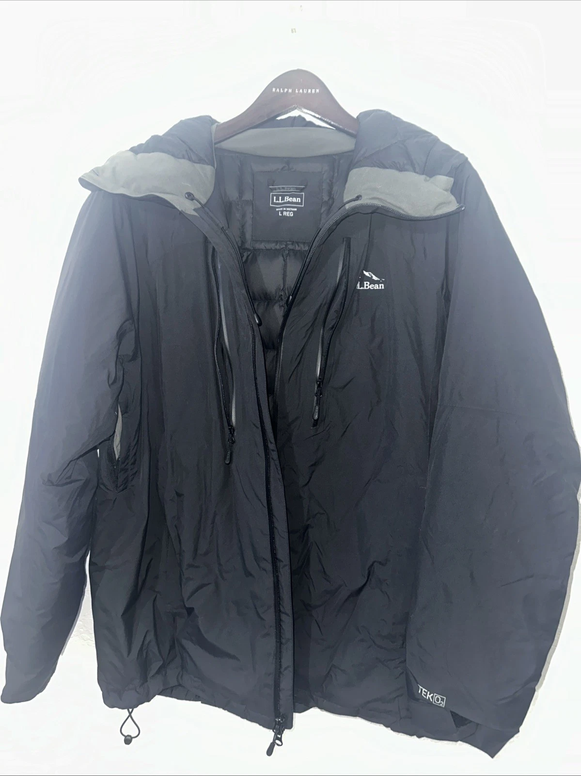 LL Bean Insulated Tek 02Jacket Large Primaloft Ski Jacket Winter Black