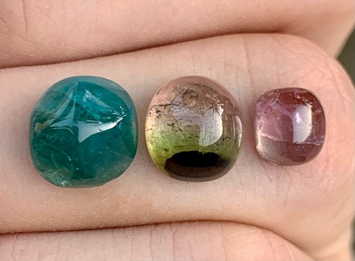 Natural Tourmaline Cabochon Parcel 11Carat Multi-Color Watermelon - Picture 5 of 11
