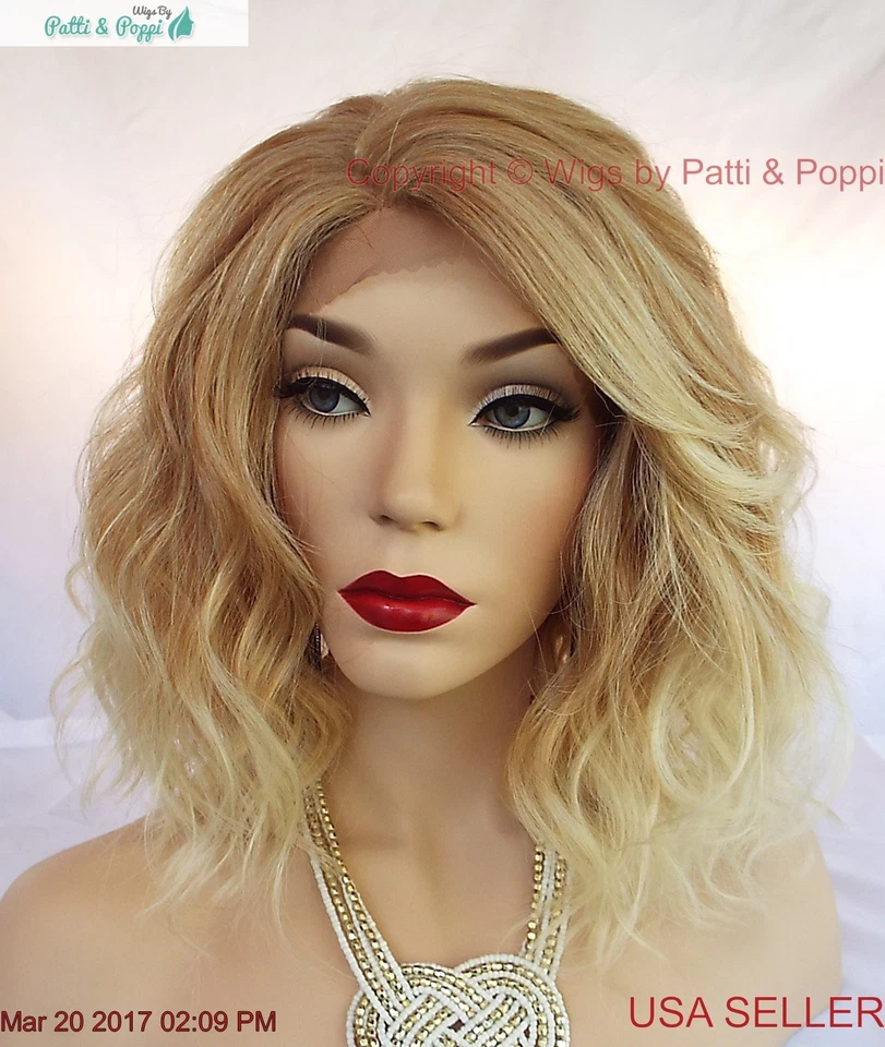 Beach Waves 假发花边前热安全中等长度金色 T27.613 美国销售 1158 A — 第 2/4 张图片