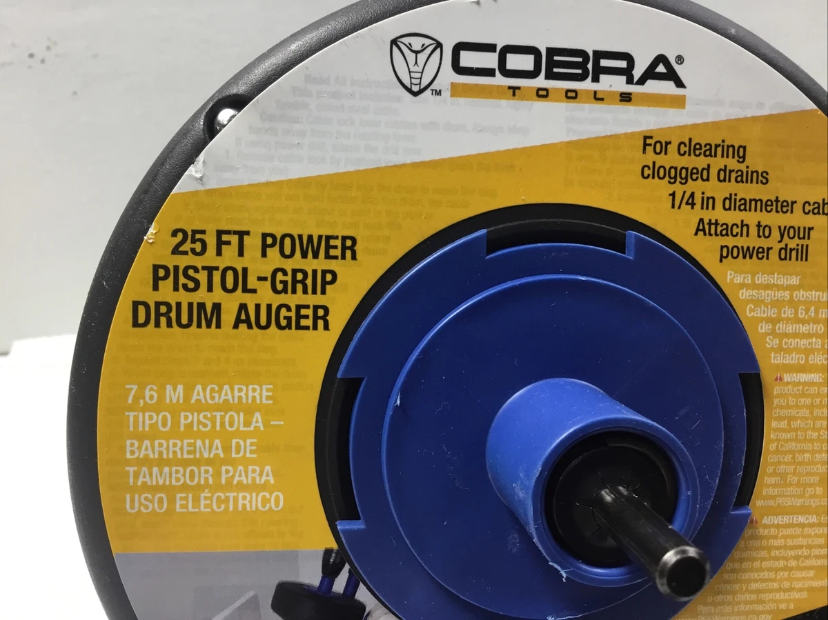 Cobra 85250 PISTOL GRIP DRUM AUGER, No Size, No Color - Drain Augers 