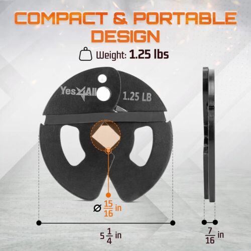 Fractional Weight Plates Set, Available In Steel And Rubber, Set of 4 Plates - Picture 2 of 7