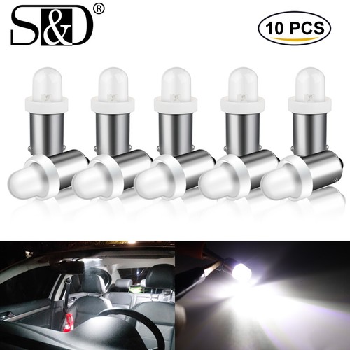 10X White BA9S LED T4W Instrument Panel Light 1815 1895 1816 Dash Map Bulbs 12V