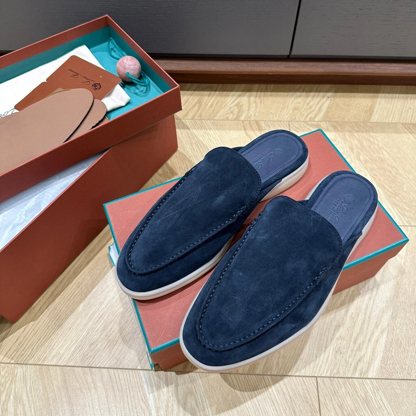 PANTOFOLA D’ORO Pantofole ciabatte uomo stile italiano vera pelle scamosciata mules slip on scarpe casual