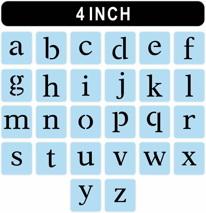 Full Lowercase Alphabet Letter Stencils Kit - 4 Inch Stencil | eBay full-lowercase-alphabet-letter-stencils-kit-4-inch-stencil-ebay