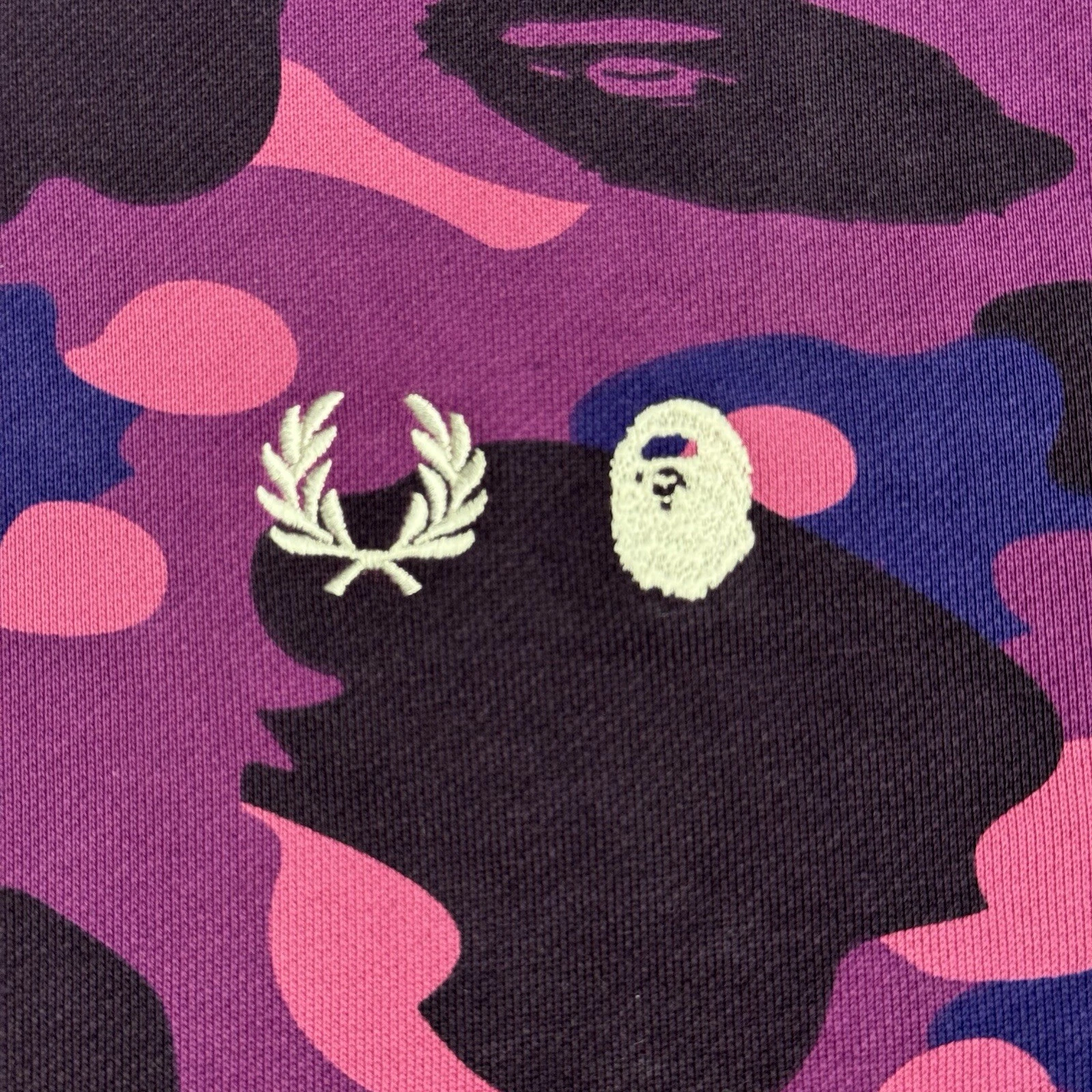 A BATHING APE (BAPE) Felpa con cappuccio uomo Fred Perry x A Bathing Ape stile mimetico: SM5138 taglia media