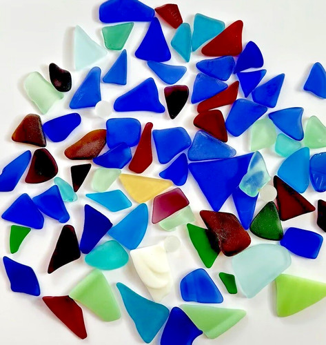 2lb Lot Sea Glass Machine Tumbled Beach Glass Beautiful Assorted Colors 0.5-2”