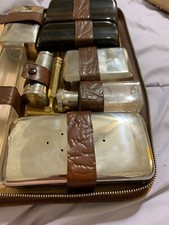 Vintage Men  s Men Vanity Grooming Toiletry Travel Kit Leather Case USA Made