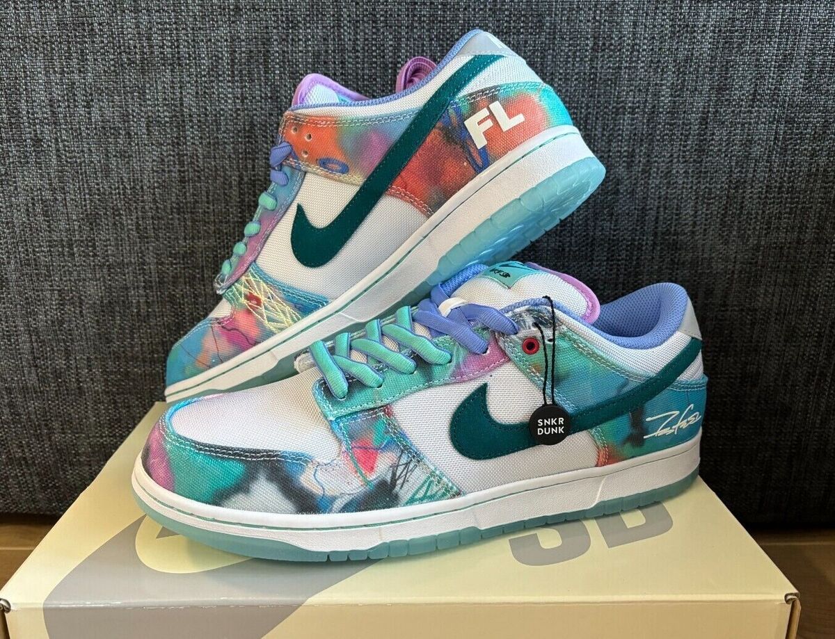 Futura Nike SB Dunk Low White Geode Teal HF6061-400 US 6 Futura Nike SB Dunk Low White Geode Teal HF6061-400 US 6