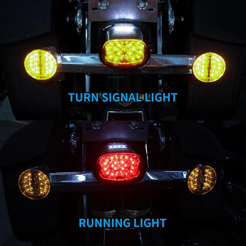 Luz de señal de giro trasera LED para Harley Road King Electra Glide Softail 1999-2023 Foto 2 de 4