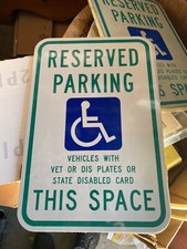 Wisconsin Handicap Parking Sign, Reserved Parking For Vet Or Disabled Plate
