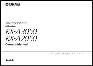 Yamaha RX-A3050 / RX-A2050 AV Receiver Owner's Manual - Instructions