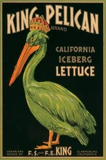 King Pelican California Iceberg Lettuce Food USA Vintage Poster Repro FREE S/H