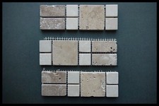 StoneWorks Natural Stone Travertine x1 Mosaic Border Tile