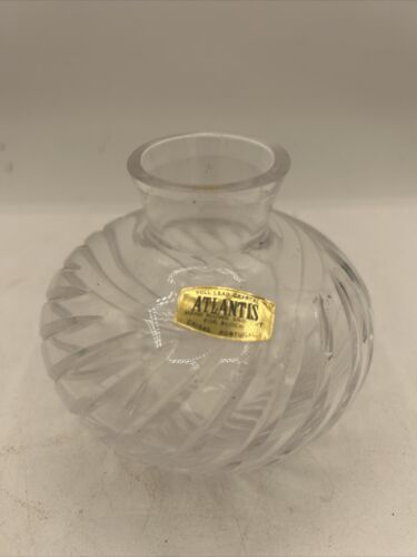 Atlantis Full Lead Crystal hand blown and cut vase. Vintage 3” - Picture 1 of 7