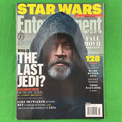Entertainment Weekly August 2017 NM Star Wars Last Jedi Luke Skywalker Newsstand