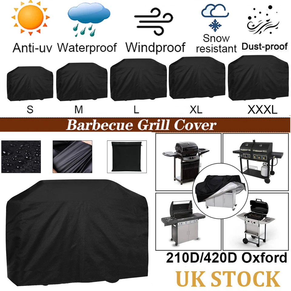 210D BBQ Abdeckplane Grill Abdeckung Wasserdicht Smoker Schutzhülle Wetterfest - Bild 2 von 4