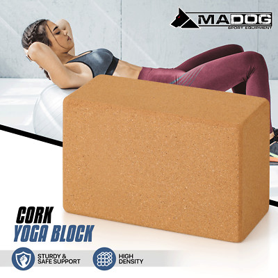 Cork Non-Slip Yoga Block Gym Home Pilates Fitness Brick Stretching Exercise Aid