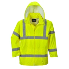 Portwest UH440 Mens Waterproof Hi Vis Rain Jacket Reflective Lightweight Safety
