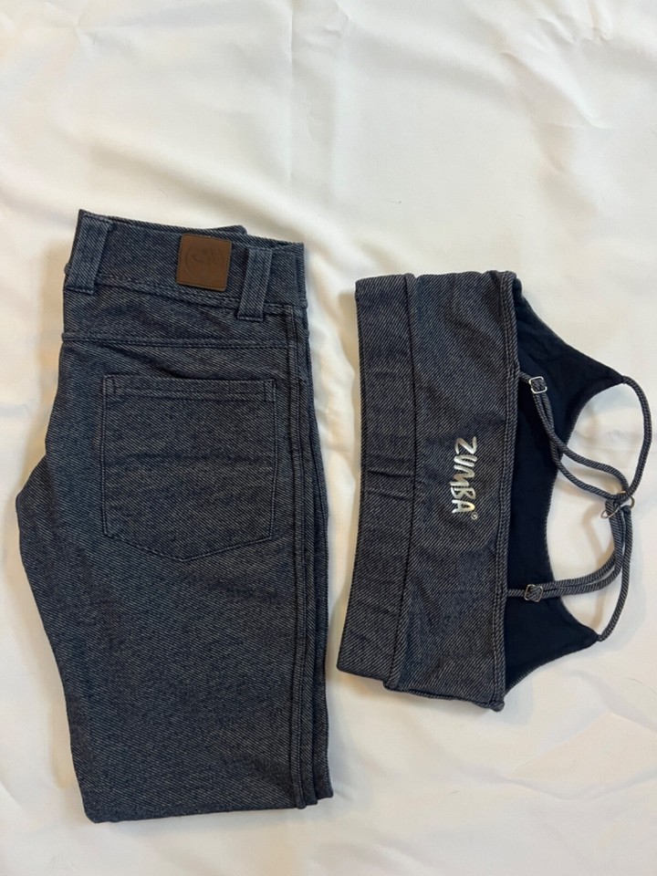 Vintage Rare Authentic Zumba Jeggings Workout Set with Sports Bra XS eBay