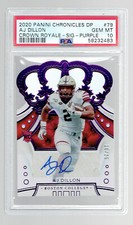 AJ Dillon 2020 Chronicles Draft Picks Crown Royale Purple /25 Rookie PSA 10 Auto