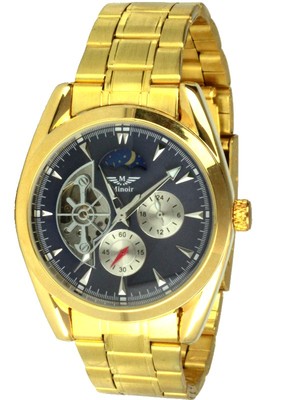 Minoir Automatikuhr Minoir Uhren Erfahrungen Minoir Uhren Automatikuhr  Modell CHOLET III Gold/blau Herrenuhr